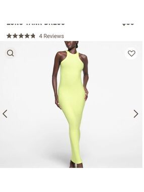 SKIMS Neon Lime Ribbed Halter Maxi Dress